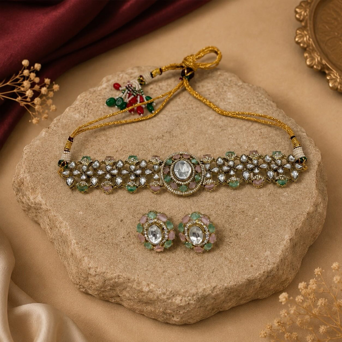 RUHANÉ - Peach/Green Set