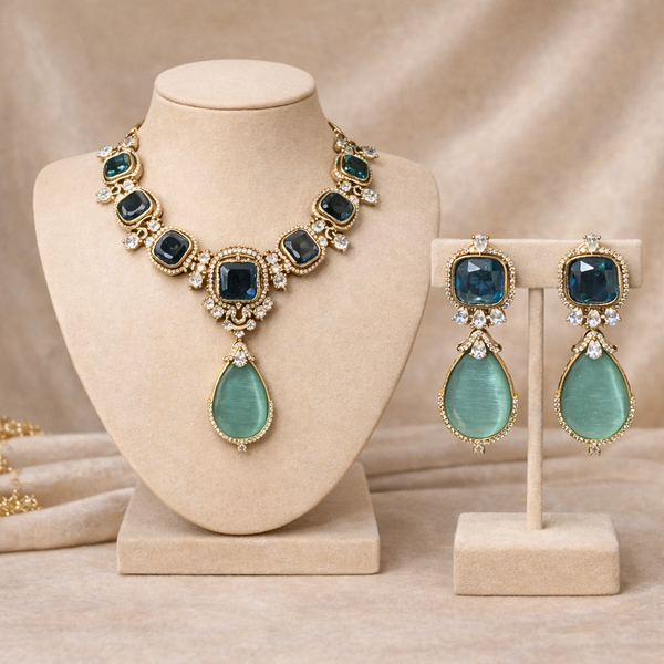 Zamarud Noor Set In Blue